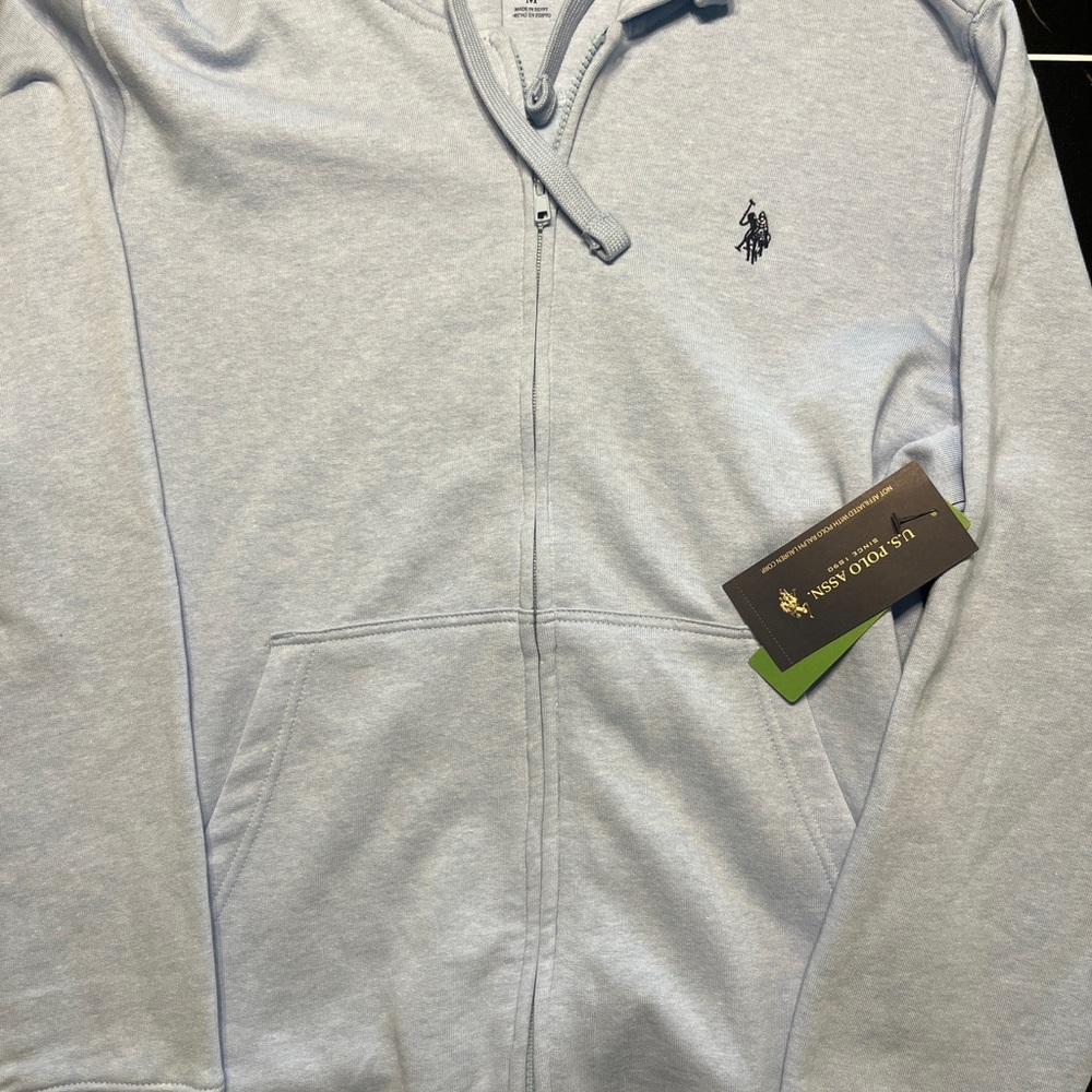 U.S. Polo Assn. Men's Zip Up Sweater in Light Gray